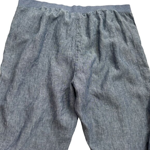 J.Jill Love Linen 100% Linen Denim Blue Pants Pull-On Pockets Women's Size XL - Picture 7 of 8
